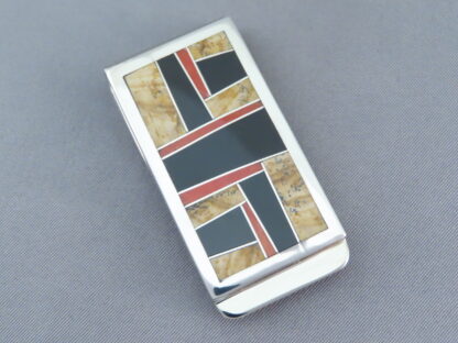 Money Clip with Inlaid Multi-Stones
