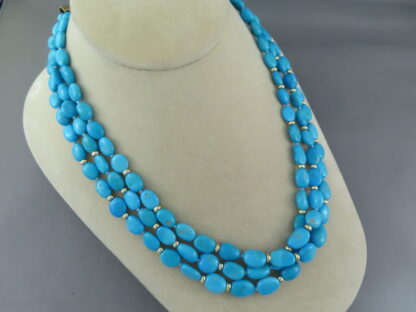 Sleeping Beauty Turquoise & 14kt Gold Necklace