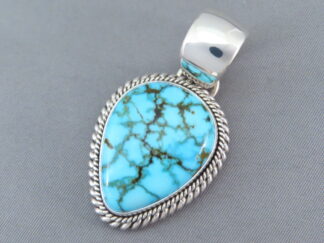 Turquoise Pendant by Artie Yellowhorse (Kingman Turquoise)
