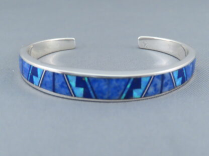 Lovely Inlay Bracelet Cuff with Lapis & Opal
