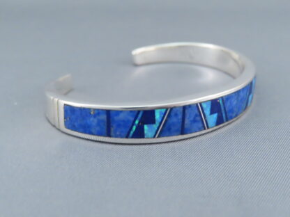 Lovely Inlay Bracelet Cuff with Lapis & Opal