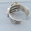 Kingman Turquoise and Coral Cuff Bracelet by Aaron Toadlena