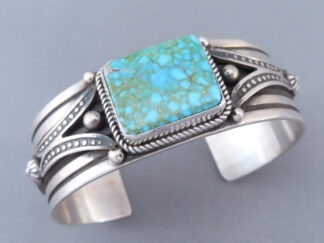 Sterling Cuff Bracelet with Turquoise by Albert Jake