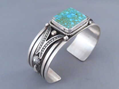 Sterling Cuff Bracelet with Turquoise by Albert Jake
