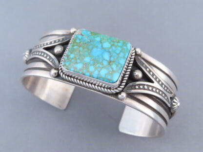 Sterling Cuff Bracelet with Turquoise by Albert Jake
