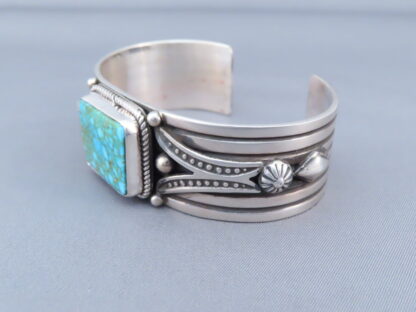 Sterling Cuff Bracelet with Turquoise by Albert Jake