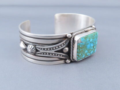 Sterling Cuff Bracelet with Turquoise by Albert Jake
