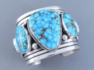 IMPRESSIVE Five-Stone Turquoise Cuff Bracelet (Kingman Turquoise)