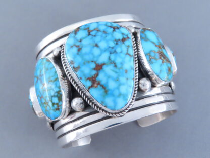 IMPRESSIVE Five-Stone Turquoise Cuff Bracelet (Kingman Turquoise)