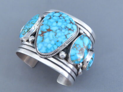 IMPRESSIVE Five-Stone Turquoise Cuff Bracelet (Kingman Turquoise)