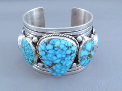 IMPRESSIVE Five-Stone Turquoise Cuff Bracelet (Kingman Turquoise)