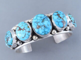 Sterling Silver & Kingman Turquoise Bracelet by Albert Jake