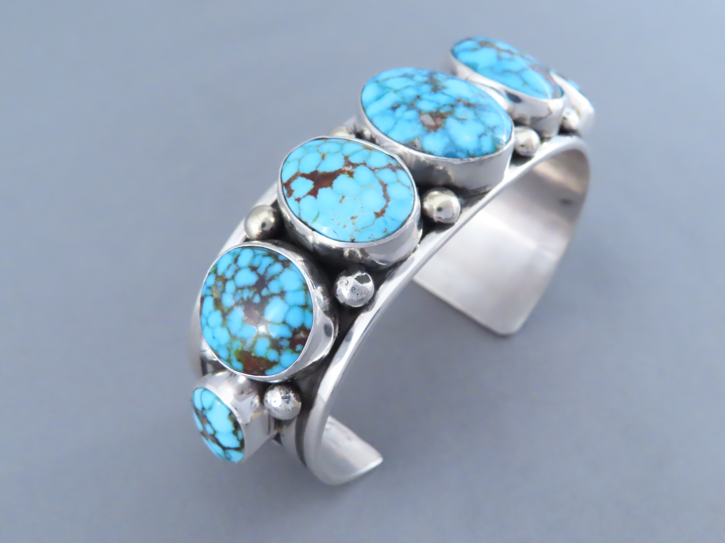 Sterling Silver & Kingman Turquoise Bracelet by Albert Jake
