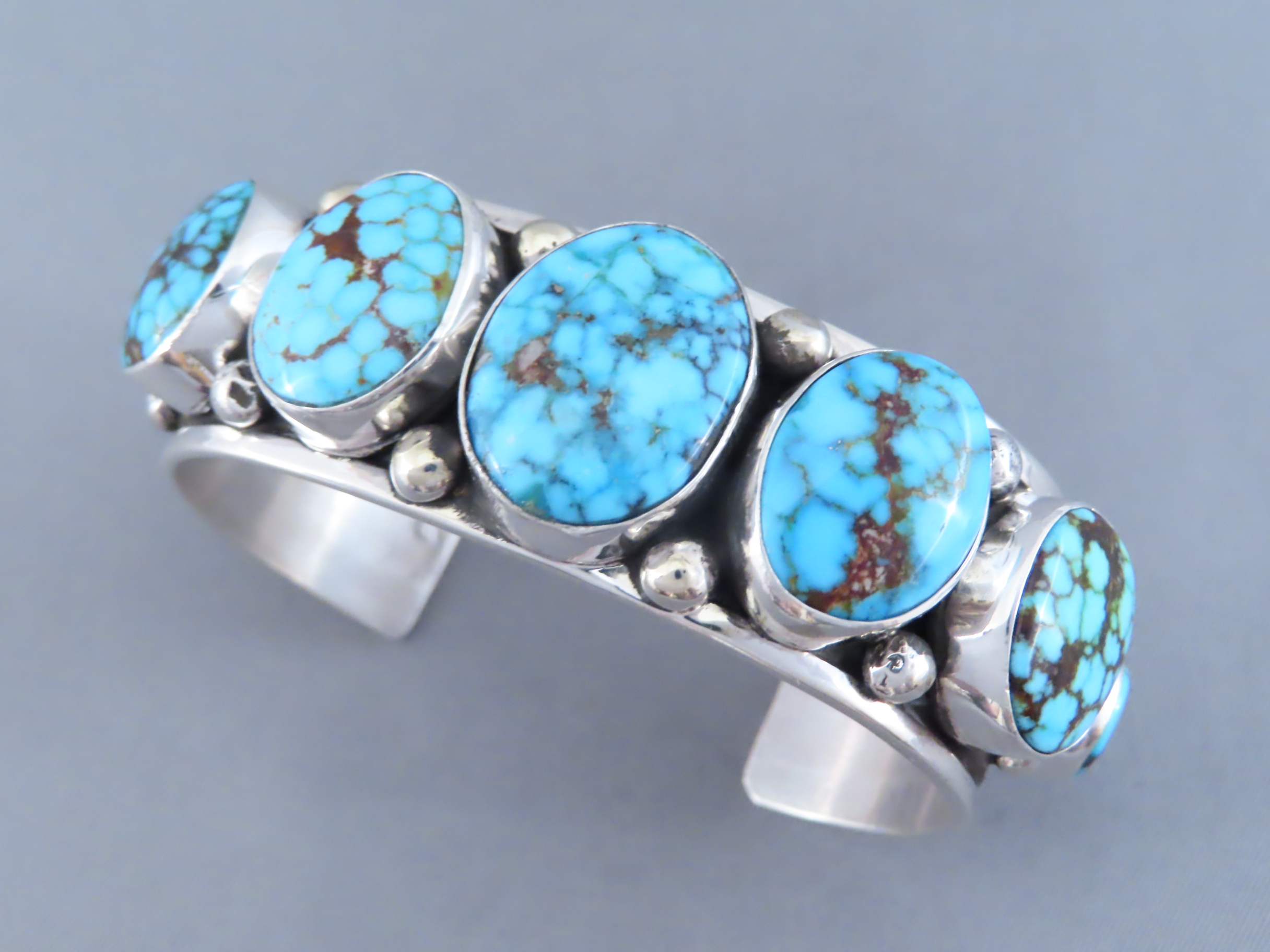 Sterling Silver & Kingman Turquoise Bracelet by Albert Jake