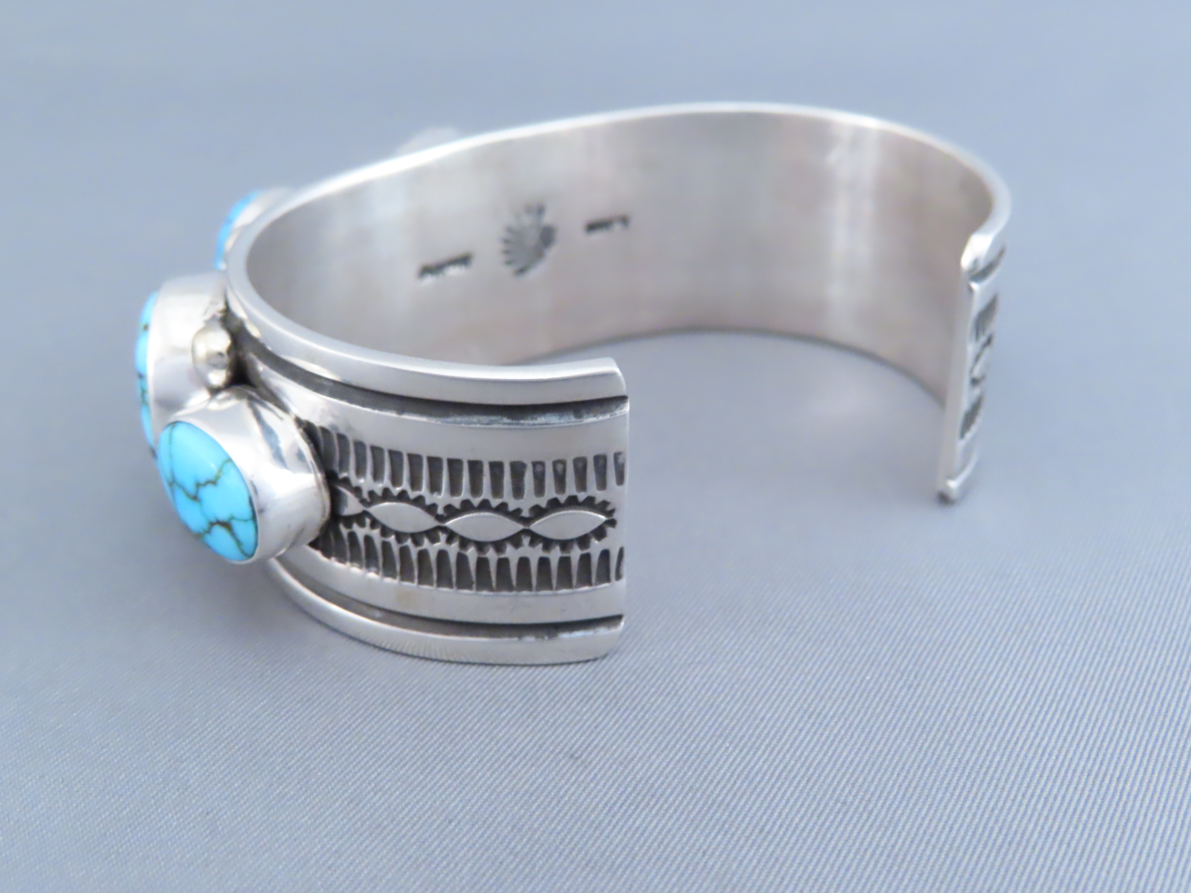 Sterling Silver & Kingman Turquoise Bracelet by Albert Jake