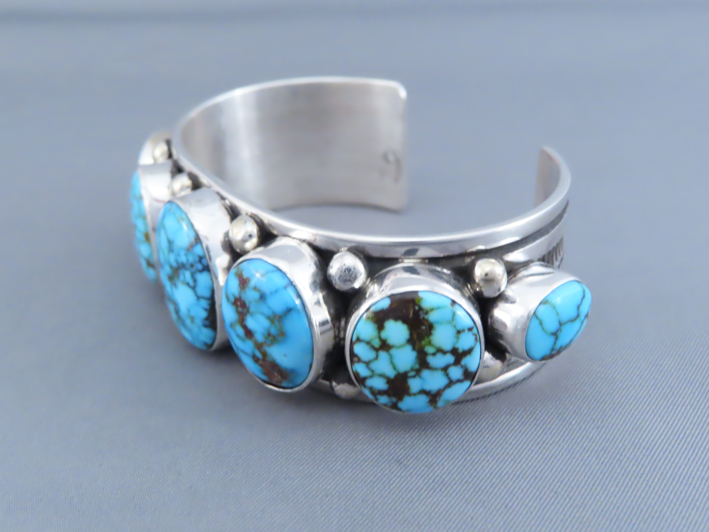 Sterling Silver & Kingman Turquoise Bracelet by Albert Jake