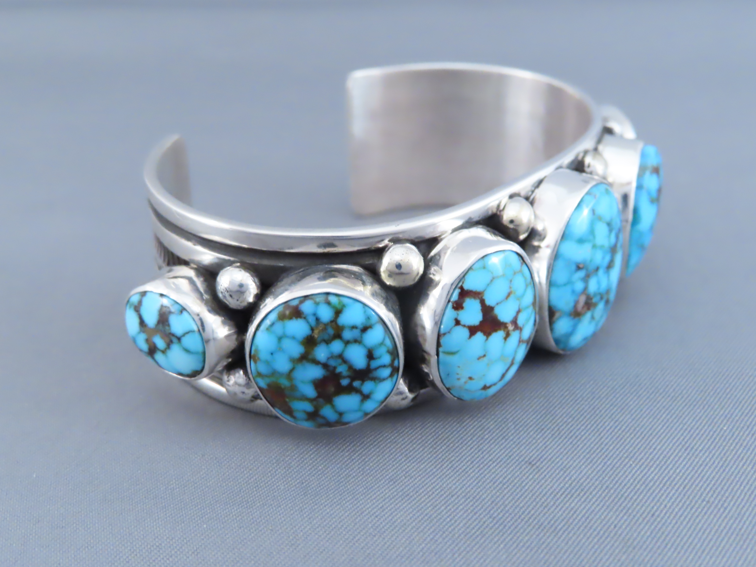 Sterling Silver & Kingman Turquoise Bracelet by Albert Jake