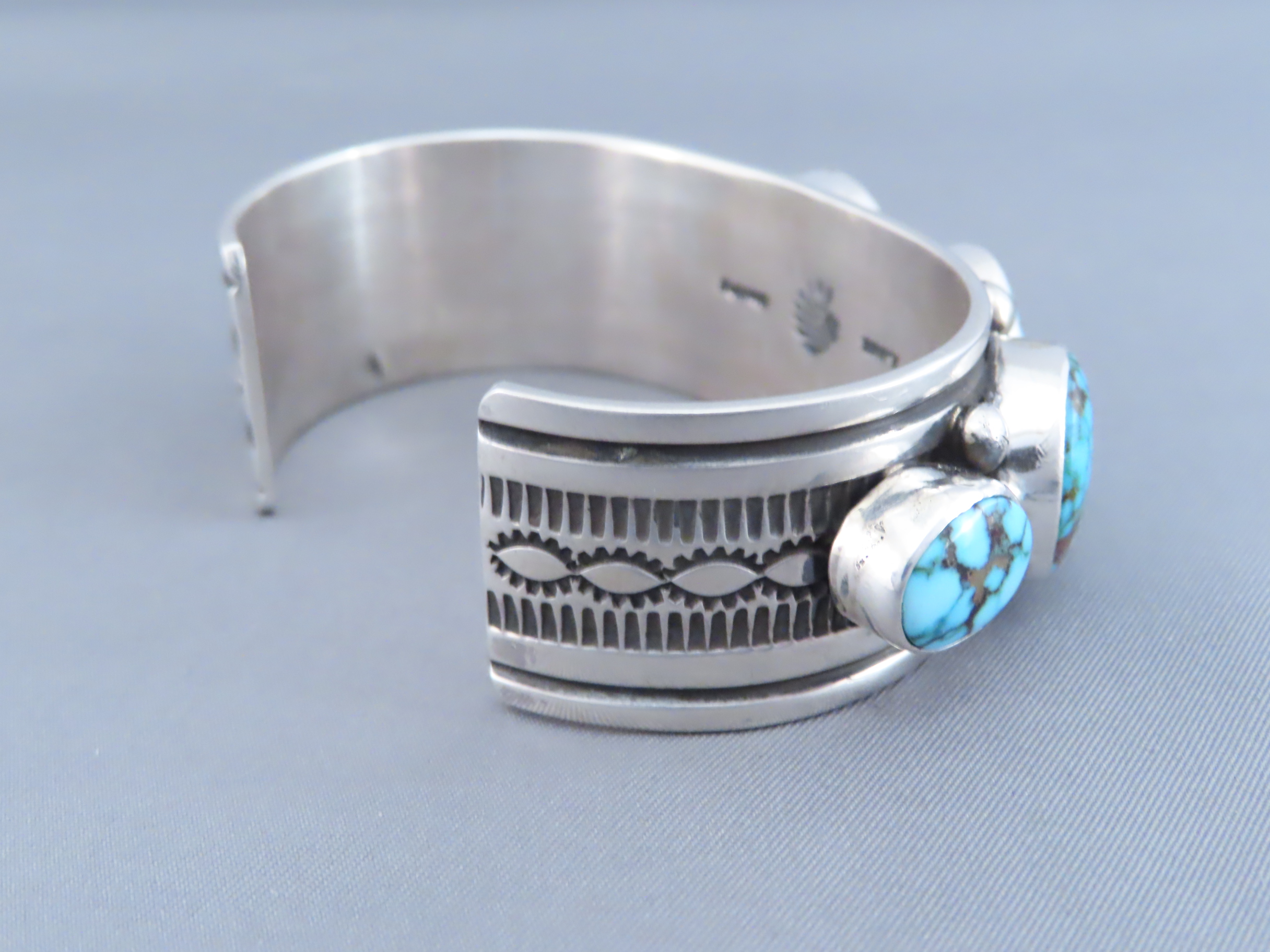 Sterling Silver & Kingman Turquoise Bracelet by Albert Jake
