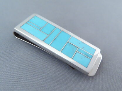 Money Clip with Turquoise Inlay