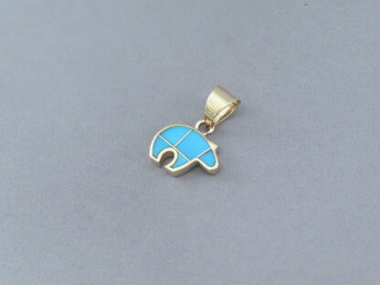 Gold & Turquoise Bear Pendant