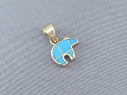 Gold & Turquoise Bear Pendant