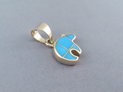 Gold & Turquoise Bear Pendant