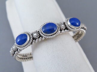 Artie Yellowhorse 3-Stone Lapis Cuff Bracelet