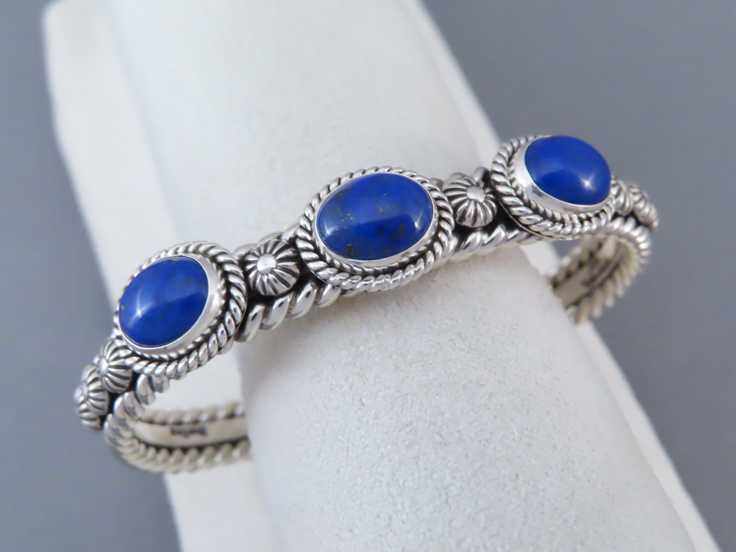 Artie Yellowhorse 3-Stone Lapis Cuff Bracelet