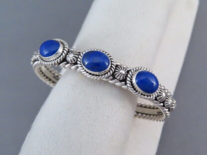 Artie Yellowhorse 3-Stone Lapis Cuff Bracelet