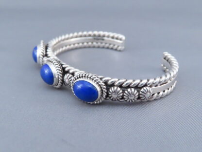 Artie Yellowhorse 3-Stone Lapis Cuff Bracelet