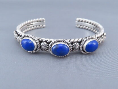 Artie Yellowhorse 3-Stone Lapis Cuff Bracelet