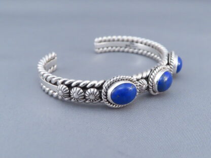 Artie Yellowhorse 3-Stone Lapis Cuff Bracelet