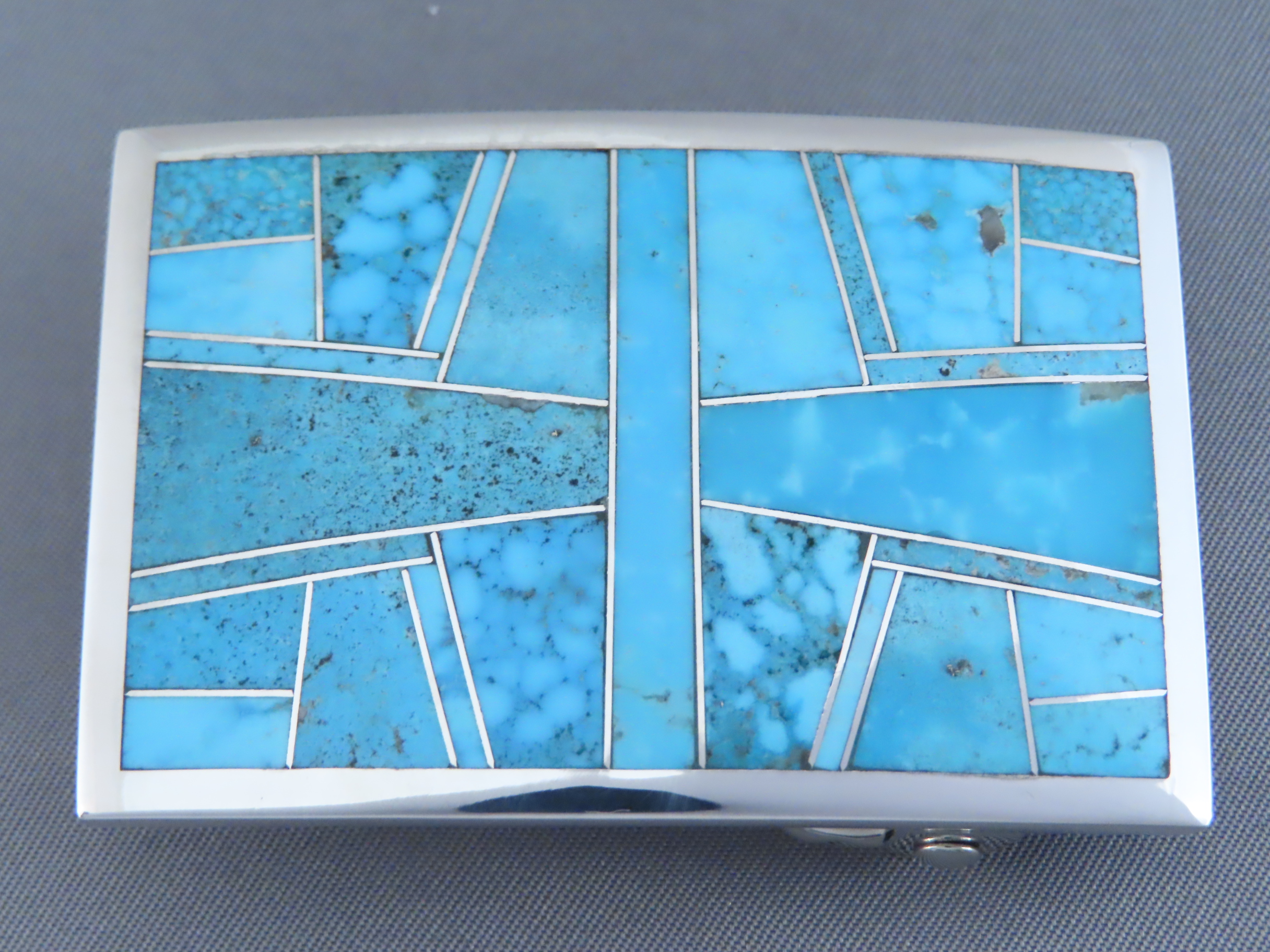 Belt Buckle with Turquoise Inlay