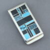 Money Clip with Black Jade & Turquoise Inlay