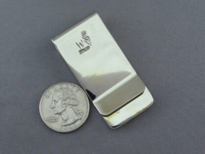 Money Clip with Black Jade & Turquoise Inlay