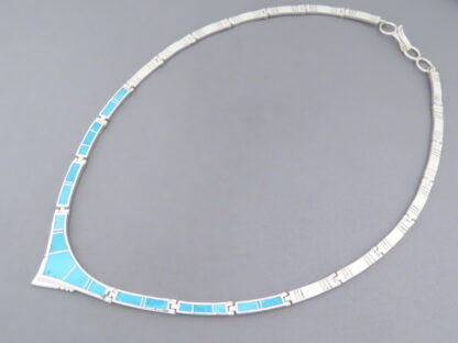 Sterling Silver & Turquoise Inlay Necklace