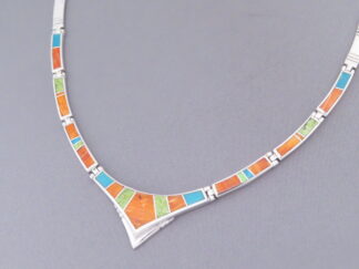 Colorful Multi-Stone Inlay Necklace