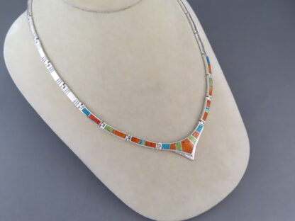 Colorful Multi-Stone Inlay Necklace