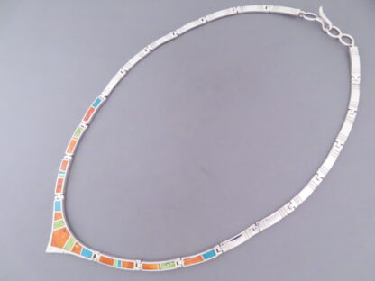 Colorful Multi-Stone Inlay Necklace