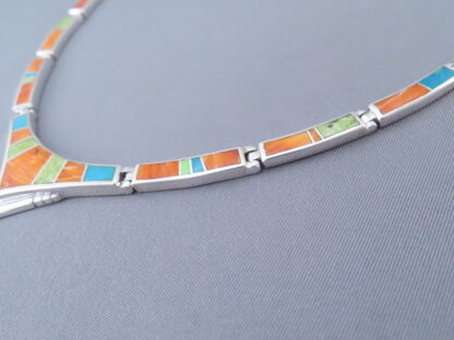 Colorful Multi-Stone Inlay Necklace