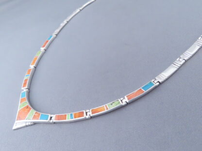 Colorful Multi-Stone Inlay Necklace