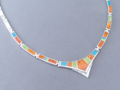 Colorful Multi-Stone Inlay Necklace