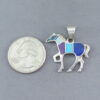 Inlaid Multi-Stone Horse Pendant (Medium Size)