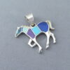Inlaid Multi-Stone Horse Pendant (Medium Size)