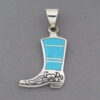 Turquoise Inlay ‘Cowgirl Boot’ Pendant