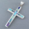 Inlaid Multi-Stone Cross Pendant (Large)
