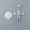 Inlaid Multi-Stone Cross Pendant (Large)