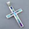 Inlaid Multi-Stone Cross Pendant (Large)