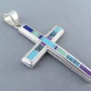 Inlaid Multi-Stone Cross Pendant (Large)