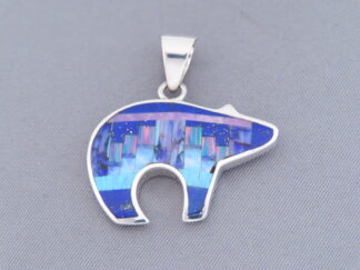 Inlaid Bear Pendant – Reversible Inlay Bear